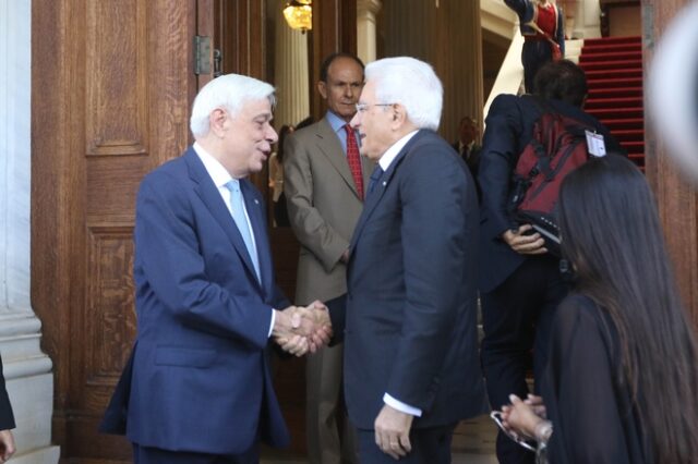 Επίσκεψη του προέδρου της Ιταλίας Σέρτζιο Ματαρέλλα στο Προεδρικό Μέγαρο