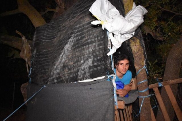 Εικόνες ντροπής στη Χίο: Πρόσφυγες σκαρφάλωσαν στα δέντρα για να μην πνιγούν