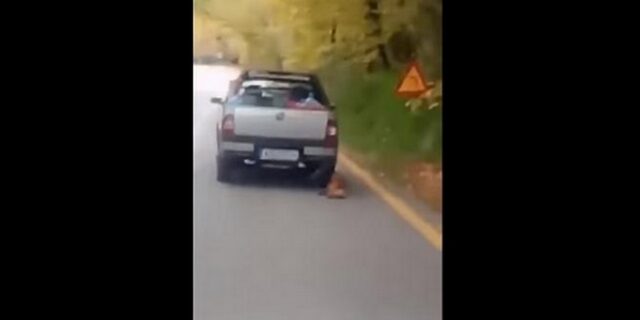 Σοκαριστικό βίντεο: Έσερνε σκύλο από το αγροτικό