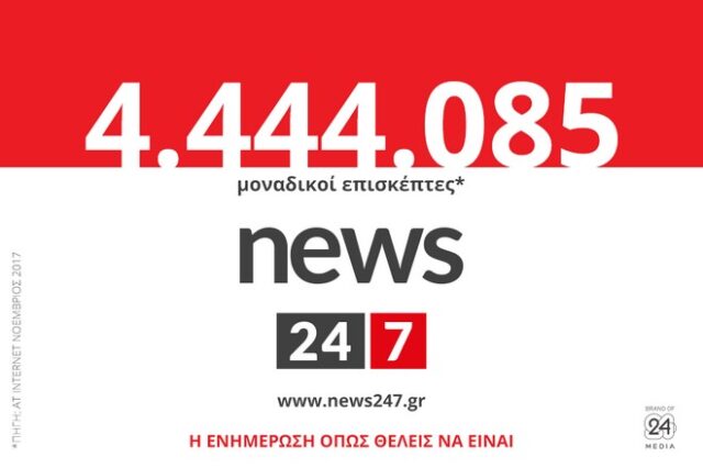 4.444.085 επισκέπτες για το News 24/7