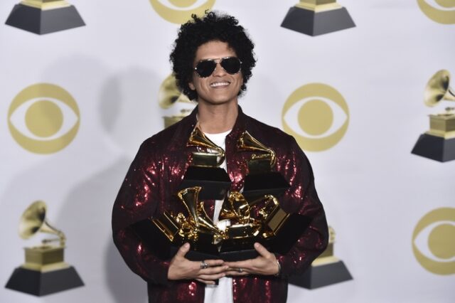 Grammy’s: Μεγάλος νικητής των βραβείων ο Bruno Mars