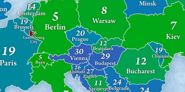 Χάρτης: Τι ποσοστό των κατοίκων κάθε χώρας ζει στην πρωτεύουσα; H θέση της Αθήνας