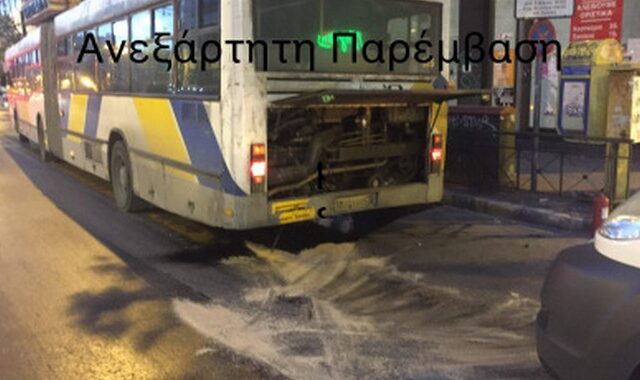Εξερράγη η μηχανή λεωφορείου του ΟΑΣΑ