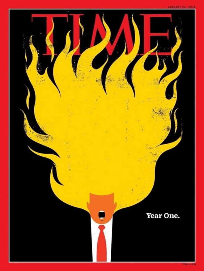 Φλεγόμενος Τραμπ στο νέο αιχμηρό εξώφυλλο του TIME