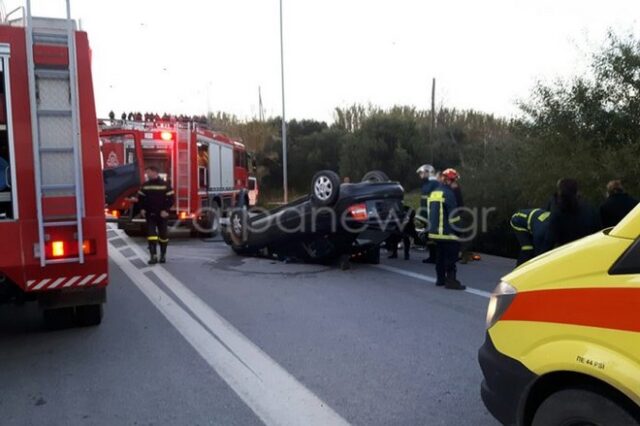 Κρήτη: Τούμπαρε ΙΧ στην Εθνική οδό – Εγκλωβίστηκε ο οδηγός