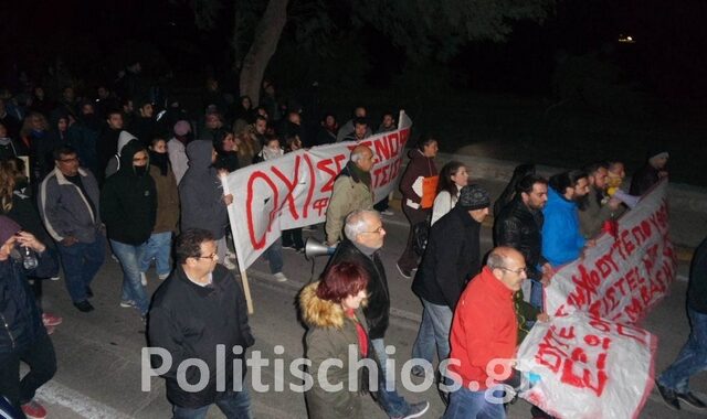 Χίος: Αντιφασίστες μπλόκαραν διαδήλωση της Χρυσής Αυγής για τους πρόσφυγες