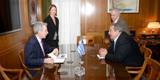 Με τον πρέσβη των ΗΠΑ Τζέφρι Πάιατ συναντήθηκε ο Πάνος Καμμένος