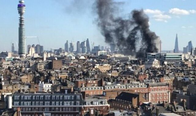 Πανικός στο Λονδίνο από μεγάλη πυρκαγιά σε πολυκατοικία