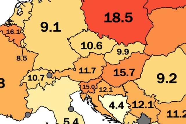 Χάρτης: Οι αυτοκτονίες στην Ευρώπη. Η θέση – έκπληξη της Ελλάδας
