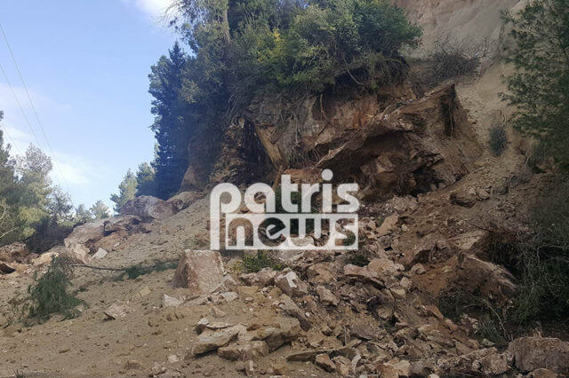 Κατολίσθηση στην Ανδρίτσαινα – Έκλεισε παραποτάμιος δρόμος στον Αλφειό