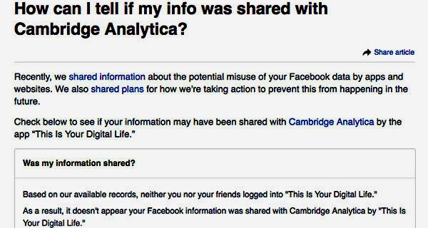 Πώς να ελέγξεις άμεσα αν ο Facebook λογαριασμός σου είναι στη λίστα της Cambridge Analytica