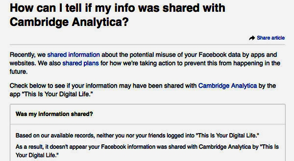 Πώς να ελέγξεις άμεσα αν ο Facebook λογαριασμός σου είναι στη λίστα της Cambridge Analytica
