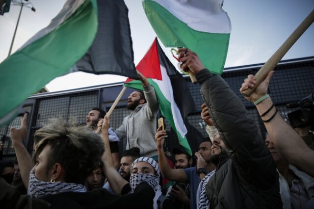 Πορεία αλληλεγγύης για την Παλαιστίνη στην ισραηλινή πρεσβεία στην Αθήνα