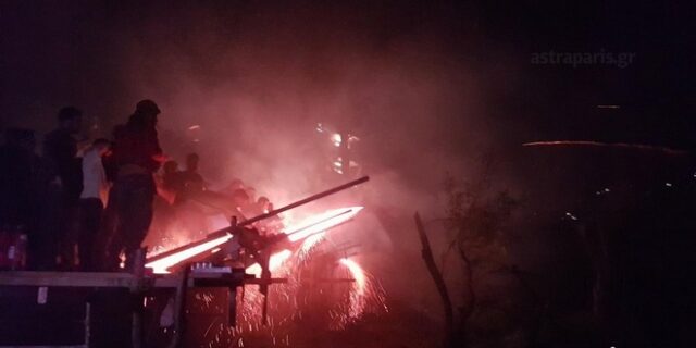 Χίος: Εντυπωσιακές εικόνες από τον Ρουκετοπόλεμο στον Βροντάδο