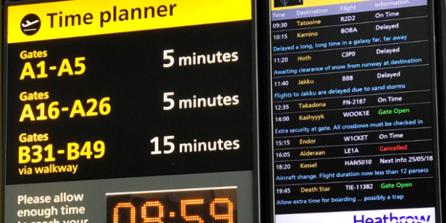 Πτήσεις προς Άλντερααν και Τατούιν από το Heathrow για την ημέρα Star Wars
