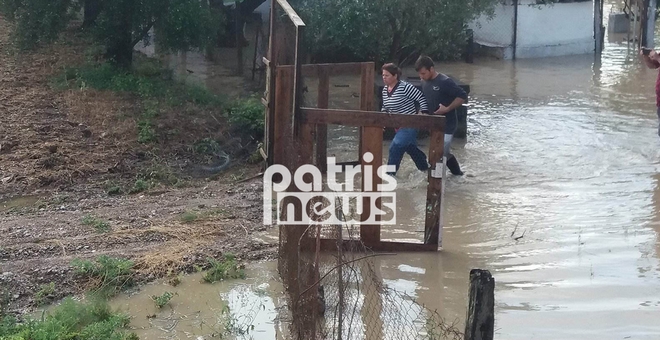 “Πνίγηκε” η Ηλεία: Μεγάλες καταστροφές από τη νεροποντή