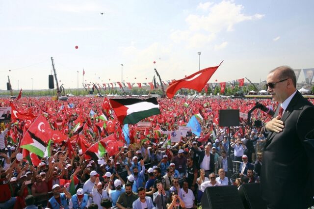Τουρκία: Χιλιάδες στους δρόμος, μαζί με τον Ερντογάν, για συμπαράσταση στους Παλαιστίνιους
