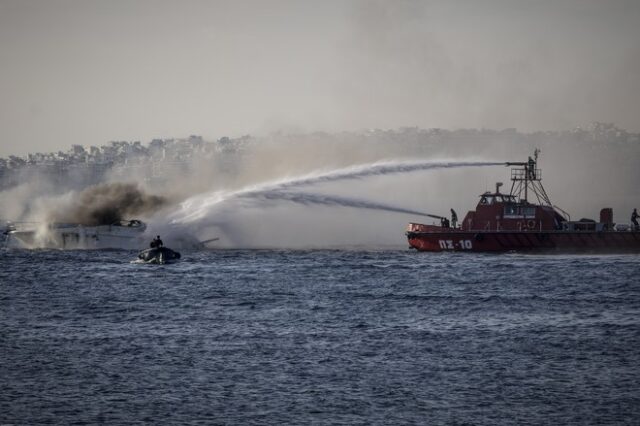 Φωτιά σε ιστιοφόρο στην Αίγινα: Δεν αναφέρθηκε θαλάσσια ρύπανση