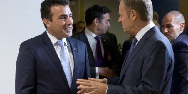Τουσκ σε Ζάεφ: Πρότυπο η συμφωνία των Πρεσπών