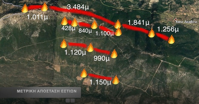 Φωτιές: Τα 14 μέτωπα που ξέσπασαν σε ευθεία και σε μισή ώρα