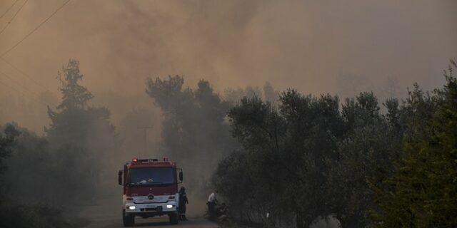 Εκτός ελέγχου η φωτιά στην Εύβοια – Τείχος προστασίας προσπαθούν να στήσουν οι πυροσβέστες στα Ψαχνά