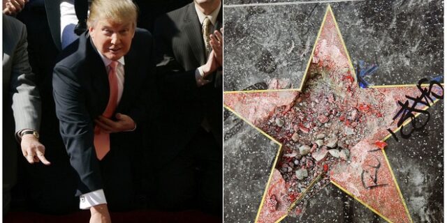 Η “εκδίκηση” του Τραμπ: Το κατεστραμμένο αστέρι του στο Walk of Fame αντικαταστάθηκε από 50 νέα