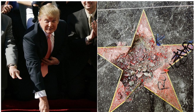 Η “εκδίκηση” του Τραμπ: Το κατεστραμμένο αστέρι του στο Walk of Fame αντικαταστάθηκε από 50 νέα