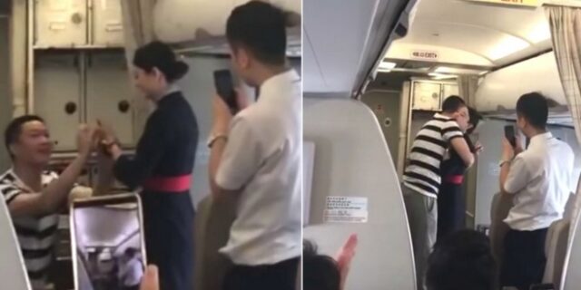 Βρήκε γαμπρό και έχασε καριέρα: Απέλυσαν αεροσυνοδό που δέχθηκε πρόταση γάμου εν πτήσει