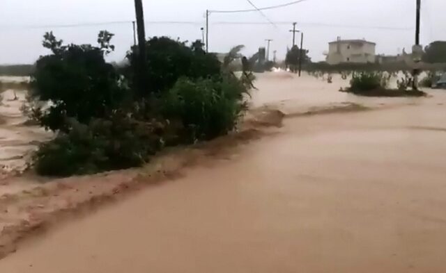 Κυκλώνας Ζορμπάς: Απίστευτο βίντεο – Απέραντη λίμνη η Κόρινθος