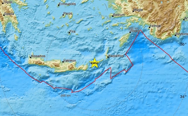 Σεισμός 4,7 Ρίχτερ μεταξύ Κρήτης και Κάσου