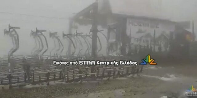 Χιόνι στο Βελούχι, στο μηδέν το θερμόμετρο