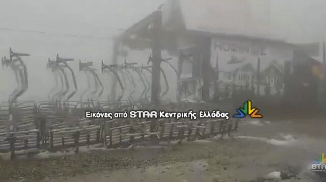Χιόνι στο Βελούχι, στο μηδέν το θερμόμετρο