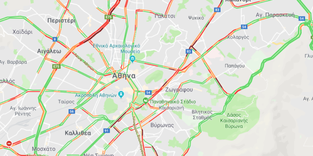 Ομαλά η κυκλοφορία στην Αθήνα