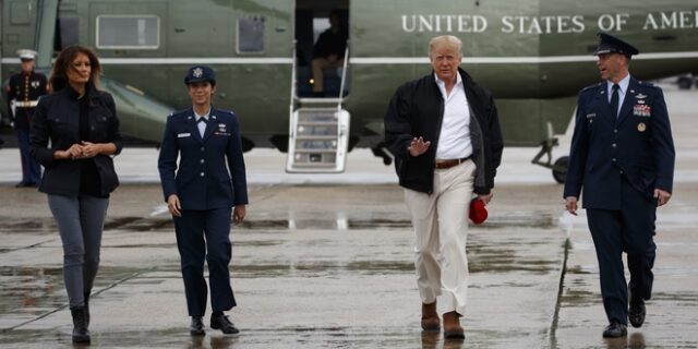 ΗΠΑ: Το ζεύγος Τραμπ στις περιοχές που έπληξε ο τυφώνας Μάικλ