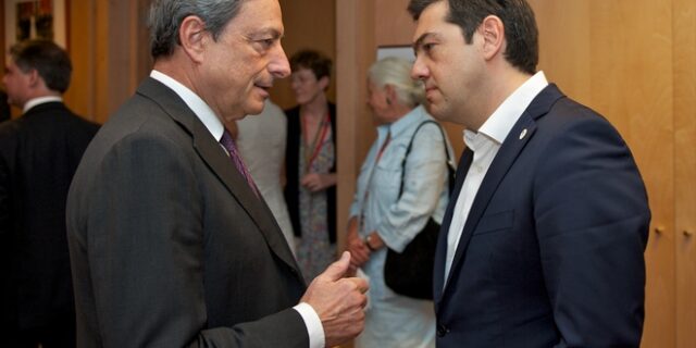 Τσίπρας με Ντράγκι- Κερέ: Εκτιμήσεις ότι το ελληνικό ομόλογο αποσυνδέεται από το ιταλικό