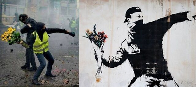 Προφητικός Banksy: Το έργο του με τον διαδηλωτή που έγινε πραγματικότητα