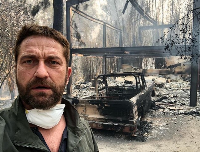 Φωτιά στην Καλιφόρνια: Ο Gerard Butler ανάμεσα στους πυρόπληκτους – Αποκαΐδια το σπίτι του