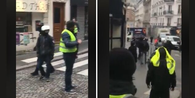 Η στιγμή που κίτρινα γιλέκα εντοπίζουν “αστυνομικούς μπαχαλάκηδες”