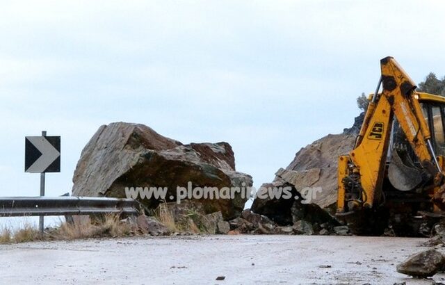 Μυτιλήνη: Νέες κατολισθήσεις στην περιοχή του Πλωμαρίου από τις χθεσινές βροχοπτώσεις