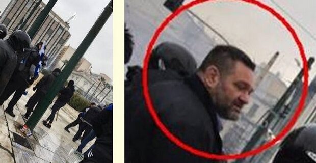 Ο βουλευτής της Χρυσής Αυγής Γιάννης Λαγός στα επεισόδια