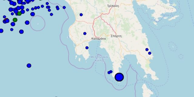 Σεισμός 4,3 ρίχτερ ανοιχτά της Πελοποννήσου