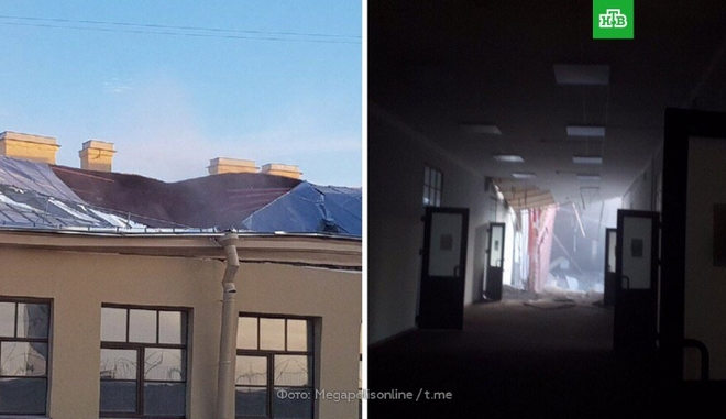 Ντοκουμέντο: Η στιγμή της κατάρρευσης της οροφής πανεπιστημίου στην Αγία Πετρούπολη