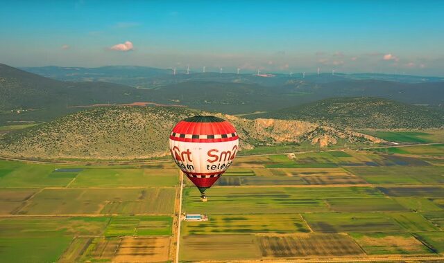 Βίντεο: Ένα αερόστατο και ένα drone συναντιούνται τυχαία πάνω από τον Κάμπο της Κωπαΐδας