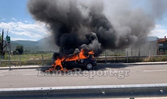 Φθιώτιδα: Αυτοκίνητο τυλίχθηκε στις φλόγες στην εθνική οδό Αθηνών – Λαμίας