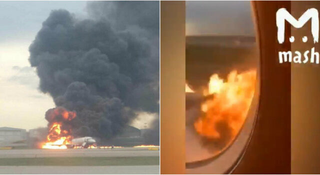 Μόσχα: Ντοκουμέντο μέσα από το φλεγόμενο Superjet – Πώς αναπήδησε και πήρε φωτιά