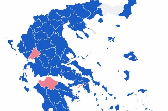 Αποτελέσματα εκλογών 2019: Ο χάρτης της Ελλάδας στο 99% της ενσωμάτωσης