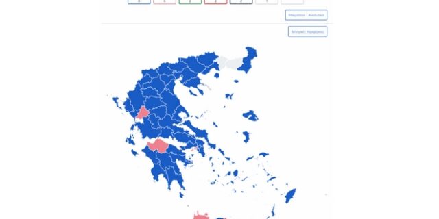 Τελικά αποτελέσματα εκλογών 2019: Ο χάρτης της Ελλάδας στο 100% της ενσωμάτωσης