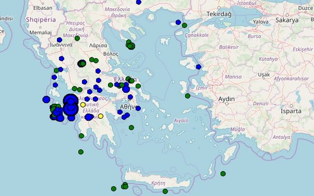 Νέος σεισμός στην Ηλεία, ανοιχτά της Κυλλήνης