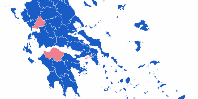 Αποτελέσματα εκλογών 2019: Ο χάρτης της Ελλάδας στο 75% της ενσωμάτωσης