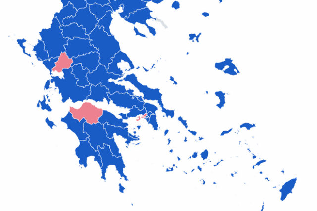 Αποτελέσματα εκλογών 2019: Ο χάρτης της Ελλάδας στο 75% της ενσωμάτωσης